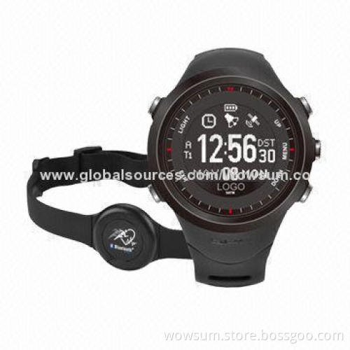 GPS watch tracker with Bluetooth heart rate monitor 3D pedometer and compass